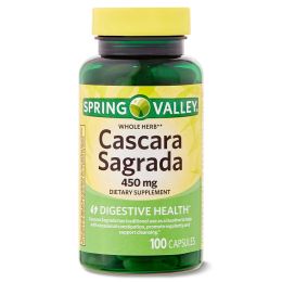 Spring Valley Whole Herb Cascara Sagrada Dietary Supplement;  450 mg;  100 Count